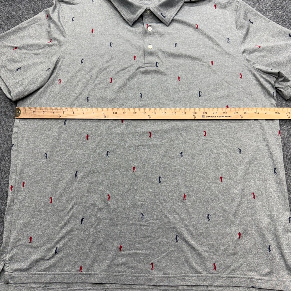Vineyard Vines Jim Nantz Mens XXL Grey Embroidered Golfer brrr Performance Polo - Picture 4 of 7